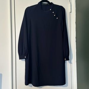 Zara Basic Pearl Enclosure Shift Dress